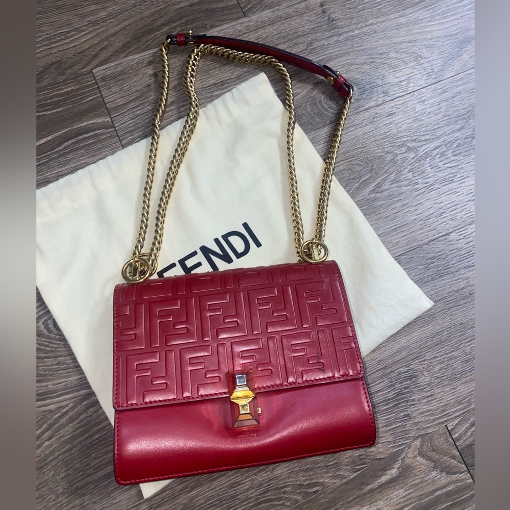 Fendi - Kan I Zucca embossed leather small